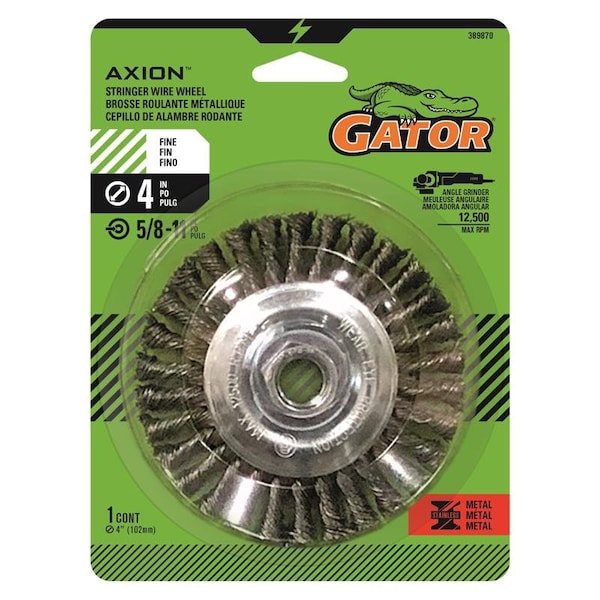 Gator Gator 4 in. Fine Knotted/Twisted Wire Wheel Brass Coated Steel 12500 rpm 1 pc 389870 - main